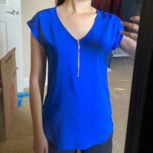 Express blue silky top
